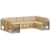 Lauko sofos komplektas 9 pcs Balta ir kreminė
