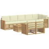Lauko sofos komplektas 9 pcs Balta ir kreminė 59 x 59 x 37 cm