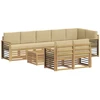 Lauko sofos komplektas 9 pcs Balta ir kreminė 59 x 59 x 37 cm