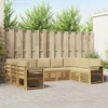 Lauko sofos komplektas 9 pcs Balta ir kreminė
