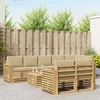 Lauko sofos komplektas 9 pcs Balta ir kreminė 59 x 59 x 37 cm