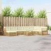 Lauko sofos komplektas 9 pcs Balta ir kreminė Poliesteris