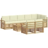 Lauko sofos komplektas 9 pcs Balta ir kreminė 59 x 59 x 37 cm