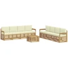 Lauko sofos komplektas 9 pcs Balta ir kreminė 59 x 59 x 37 cm