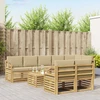 Lauko sofos komplektas 9 pcs Balta ir kreminė 59 x 59 x 37 cm
