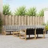 Lauko sofos komplektas 9 pcs Balta ir šviesiai pilka