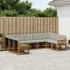 Lauko sofos komplektas 9 pcs Natūrali ir šviesiai pilka