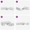 Lauko sofos komplektas 9 pcs Natūrali ir Šviesiai pilka