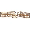 Lauko sofos komplektas 9 pcs Natūrali