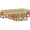 Lauko sofos komplektas 9 pcs Natūralus ir bežinis Poliesteris