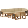Lauko sofos komplektas 9 pcs Natūralus ir bežinis Poliesteris