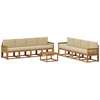Lauko sofos komplektas 9 pcs Natūralus ir bežinis Poliesteris