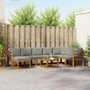 Lauko sofos komplektas 9 vnt. Natūrali ir šviesiai pilka