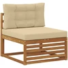 Lauko sofos komplektas 9 vnt. Natūralus ir bežinis