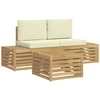Lauko sofos komplektas Balta 59 x 59 x 37 cm Poliesteris