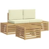Lauko sofos komplektas Balta 59 x 59 x 37 cm Poliesteris