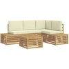 Lauko sofos komplektas Balta 59 x 59 x 37 cm Poliesteris