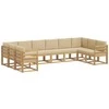 Lauko sofos komplektas su pagalve 10 pcs Balta ir kreminė