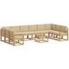 Lauko sofos komplektas su pagalve 11 pcs Balta ir kreminė