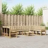 Lauko sofos komplektas su pagalve 11 pcs Balta ir kreminė