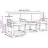 Lauko sofos komplektas su pagalve 3 pcs Natūralus ir antracitas