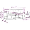 Lauko sofos komplektas su pagalve 3 pcs Natūralus ir grietinėlė