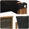 Lauko sofos komplektas su pagalve 3 pcs Natūrali ir juoda