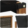 Lauko sofos komplektas su pagalve 3 pcs Natūrali ir juoda