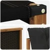 Lauko sofos komplektas su pagalve 3 pcs Natūrali ir juoda