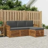 Lauko sofos komplektas su pagalve 4 pcs Natūralus ir antracitas