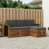 Lauko sofos komplektas su pagalve 4 pcs Natūralus ir antracitas