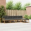 Lauko sofos komplektas su pagalve 5 pcs Natūralus ir antracitas