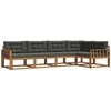 Lauko baldų komplektas Lauko sofos komplektas su pagalve 5 pcs Natūralus ir antracitas