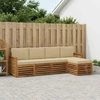 Lauko sofos komplektas su pagalve 5 pcs Natūralus ir bežinis