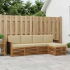 Lauko sofos komplektas su pagalve 5 pcs Natūralus ir bežinis