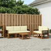 Lauko sofos komplektas 6 vnt. Natūralus ir grietinėlė
