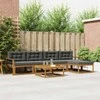 Lauko sofos komplektas su pagalve 6 pcs Natūralus ir antracitas