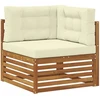 Lauko sofos komplektas su pagalve 6 pcs Natūralus ir grietinėlė