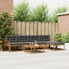 Lauko sofos komplektas su pagalve 6 pcs Natūralus ir antracitas