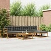 Lauko sofos komplektas su pagalve 6 pcs Natūralus ir antracitas