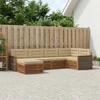 Lauko sofos komplektas su pagalve 6 pcs Natūralus ir bežinis