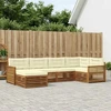 Lauko sofos komplektas su pagalve 6 pcs Natūralus ir grietinėlė