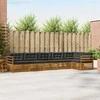 Lauko sofos komplektas su pagalve 6 pcs Natūralus ir antracitas
