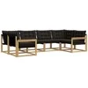 Lauko sofos komplektas su pagalve 6 pcs Balta ir juoda