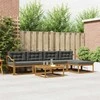Lauko sofos komplektas su pagalve 6 pcs Natūralus ir antracitas