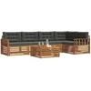 Lauko sofos komplektas su pagalve 6 pcs Natūralus ir antracitas