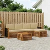 Lauko sofos komplektas su pagalve 6 pcs Natūralus ir bežinis