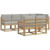 Lauko sofos komplektas su pagalve 7 pcs Balta ir šviesiai pilka
