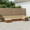 Lauko sofos komplektas su pagalve 7 pcs Natūralus ir bežinis