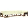 Lauko sofos komplektas su pagalve 7 pcs Natūralus ir grietinėlė